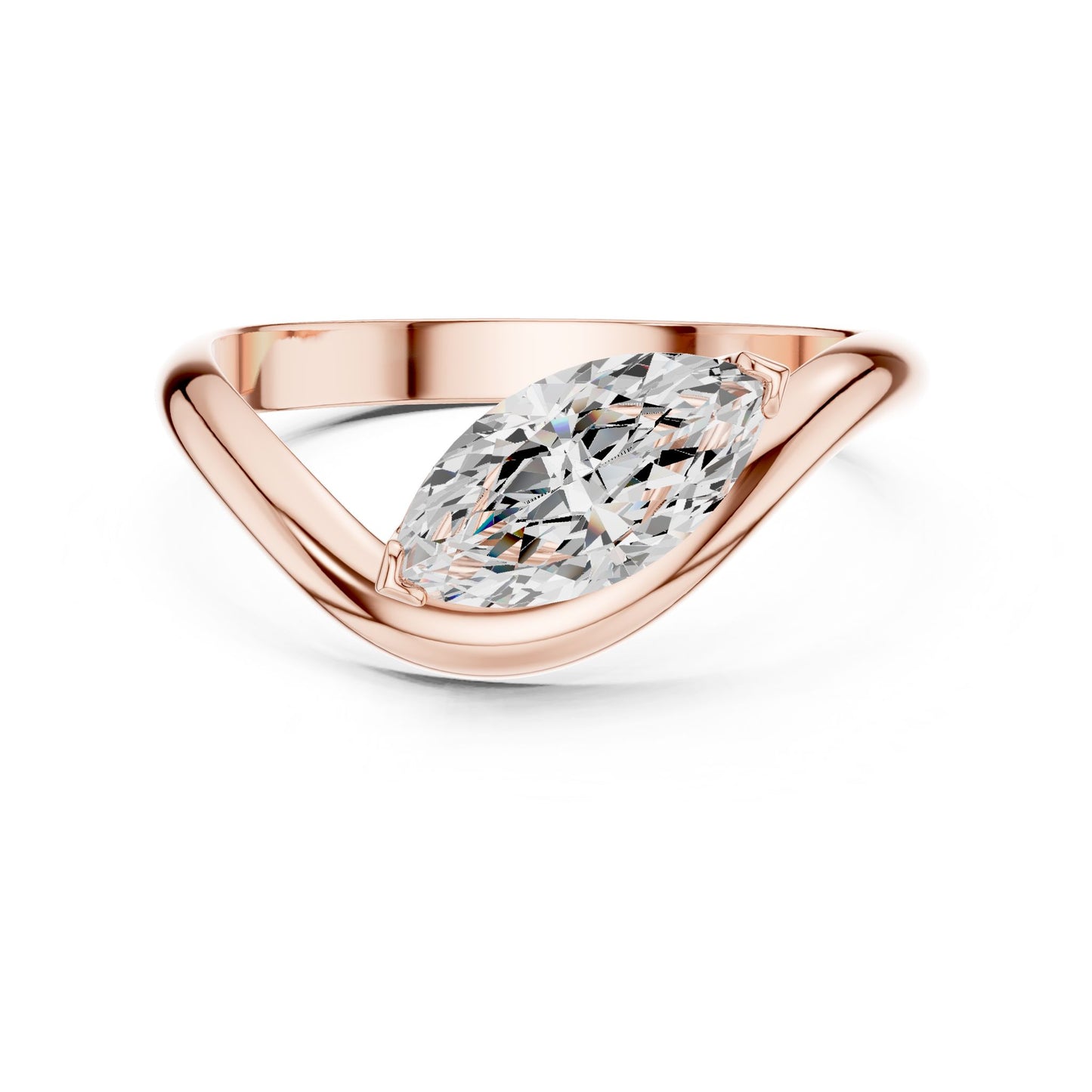 Women's Pear Lab Grown Diamond Bypass Ring