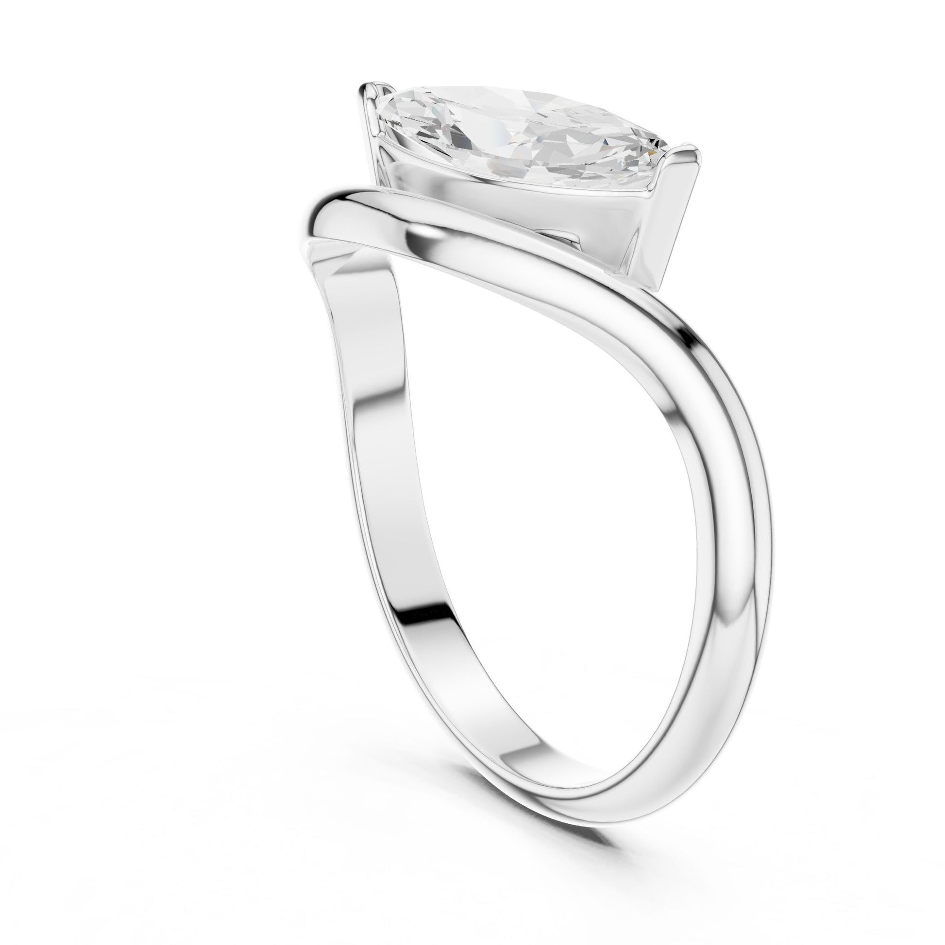 Women's Pear Lab Grown Diamond Bypass Ring