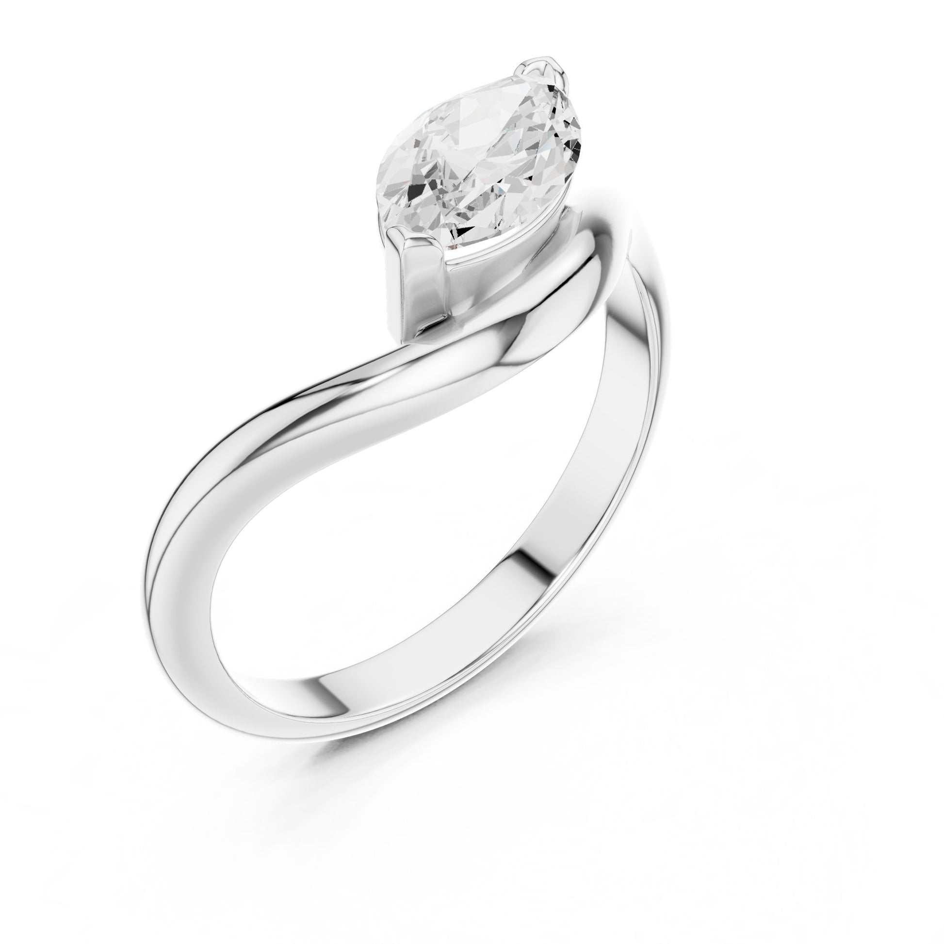 Women's Pear Lab Grown Diamond Bypass Ring