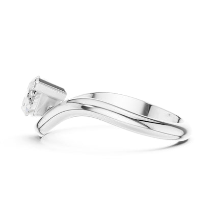 Women's Pear Lab Grown Diamond Bypass Ring