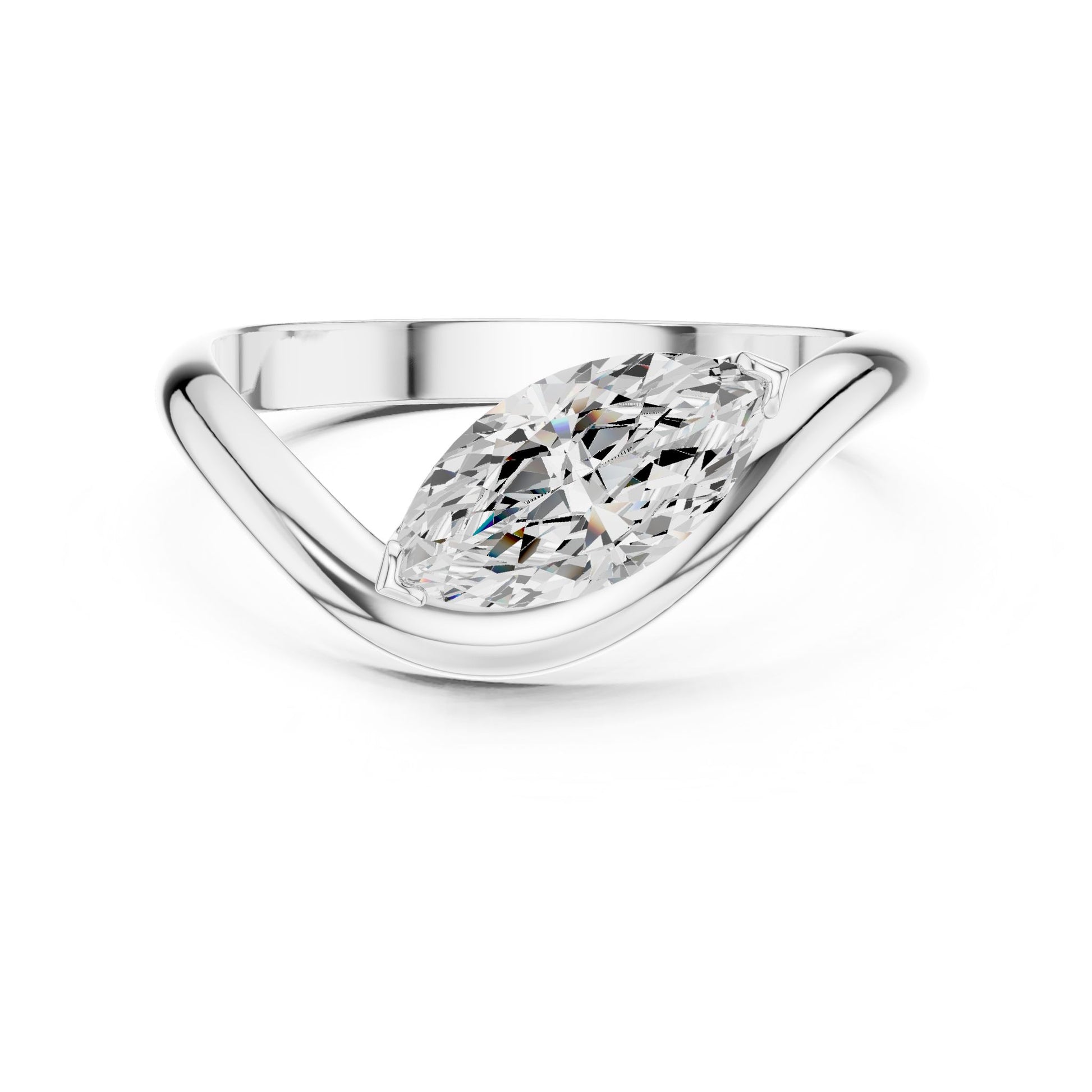 Women's Pear Lab Grown Diamond Bypass Ring