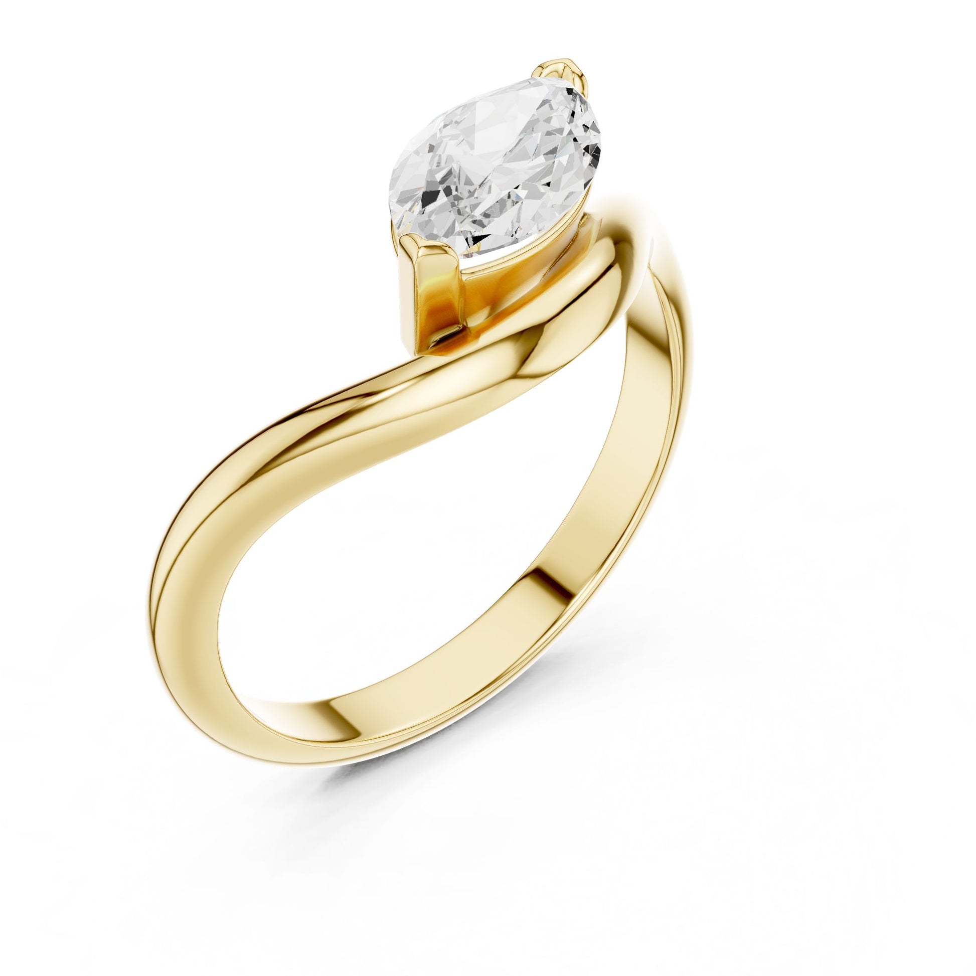 Women's Pear Lab Grown Diamond Bypass Ring