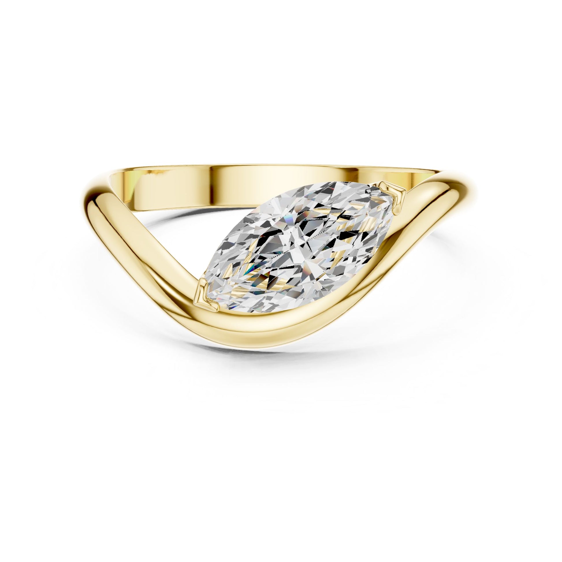 Women's Pear Lab Grown Diamond Bypass Ring