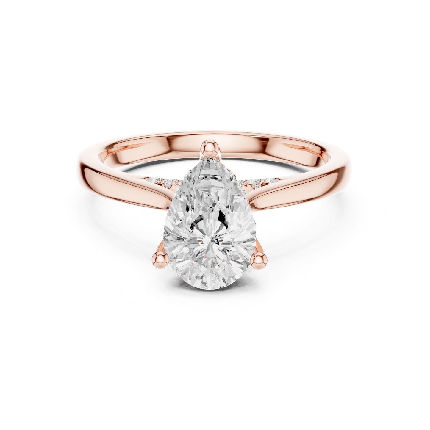 Pear Lab Grown Diamond Cathedral Engagement Ring