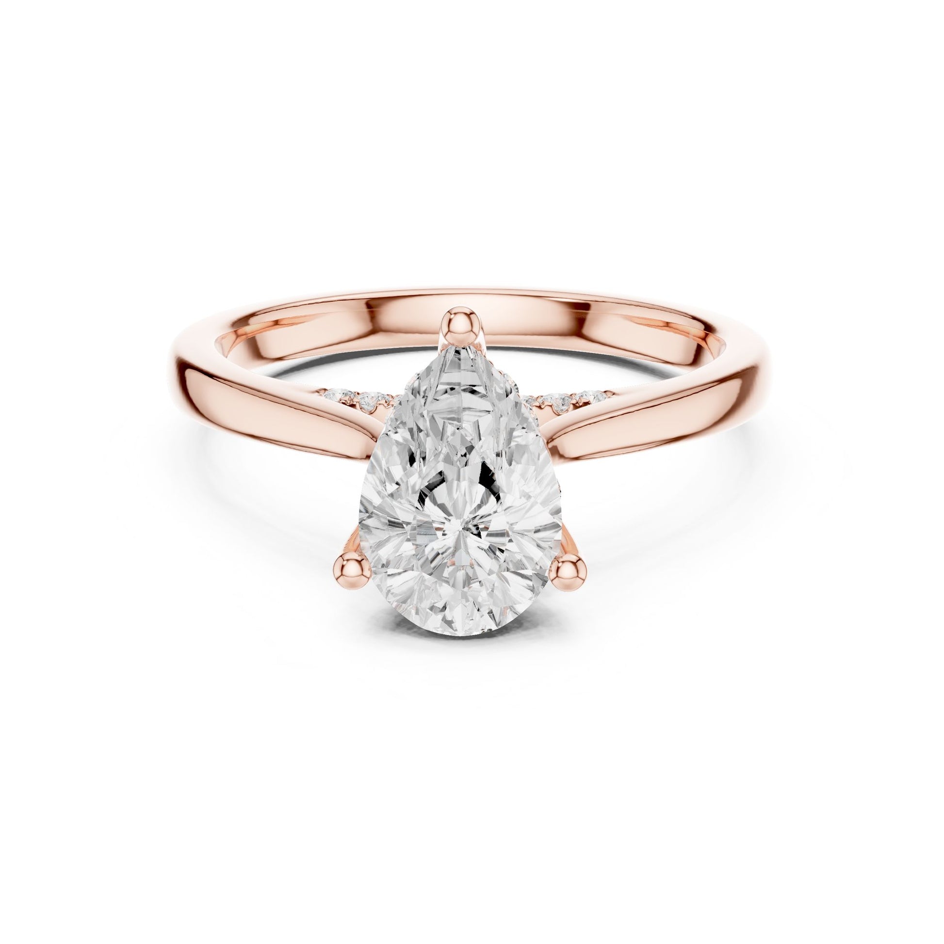 Pear Lab Grown Diamond Cathedral Engagement Ring