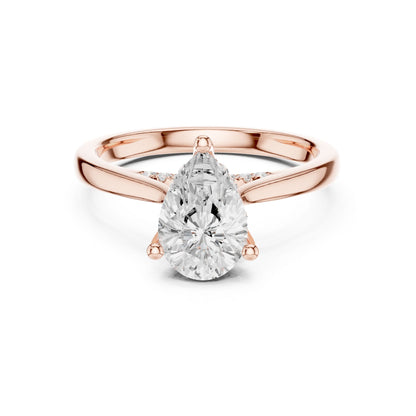Pear Lab Grown Diamond Cathedral Engagement Ring