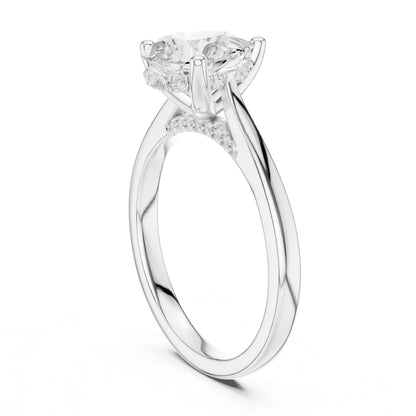 Pear Lab Grown Diamond Cathedral Engagement Ring