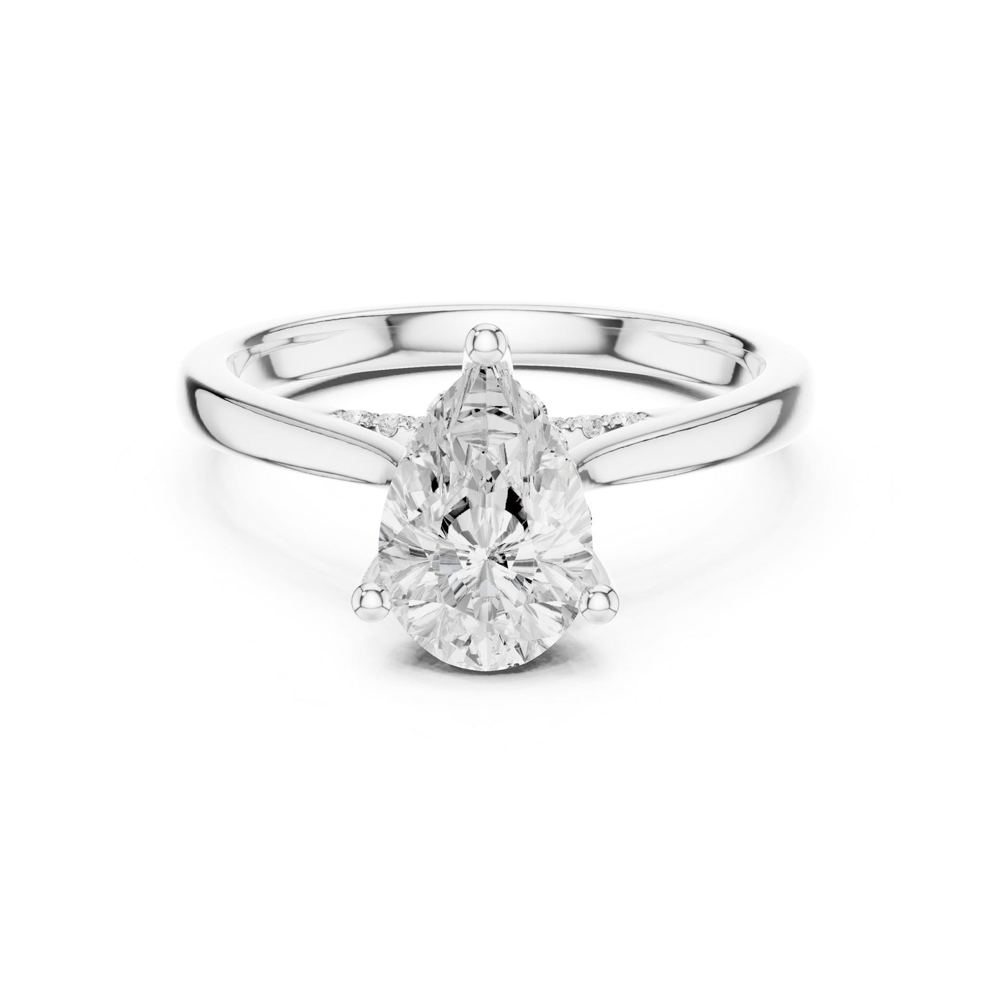 Pear Lab Grown Diamond Cathedral Engagement Ring