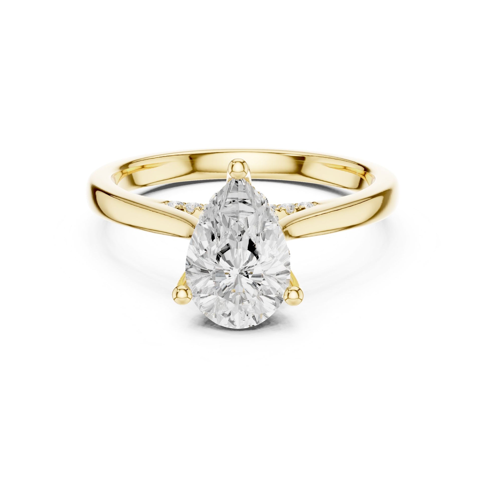 Pear Lab Grown Diamond Cathedral Engagement Ring