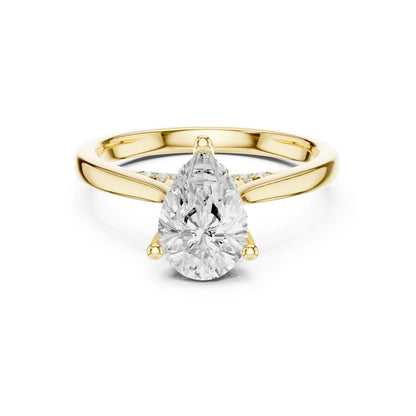 Pear Lab Grown Diamond Cathedral Engagement Ring