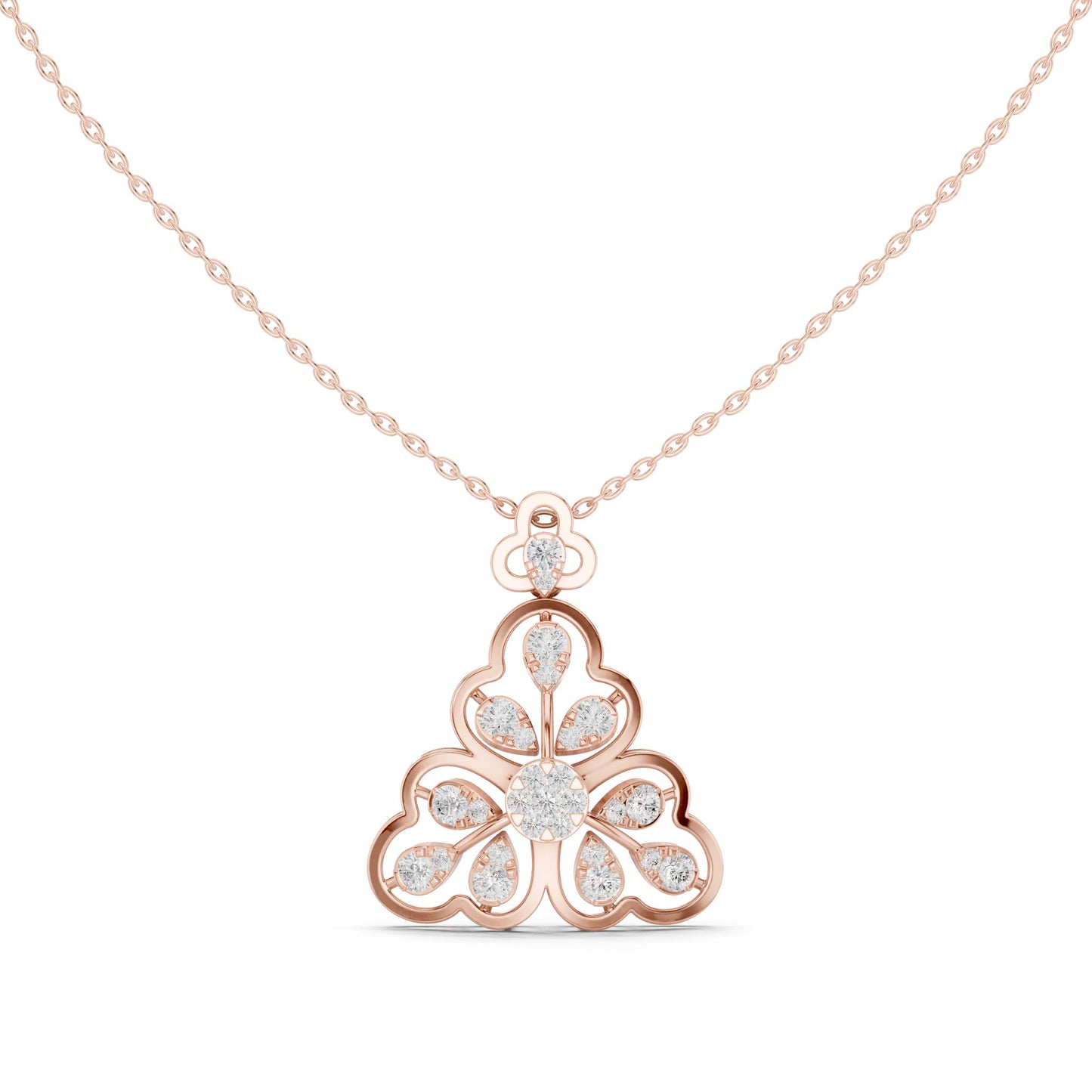 Pear Lab Grown Diamond Cluster Pendant
