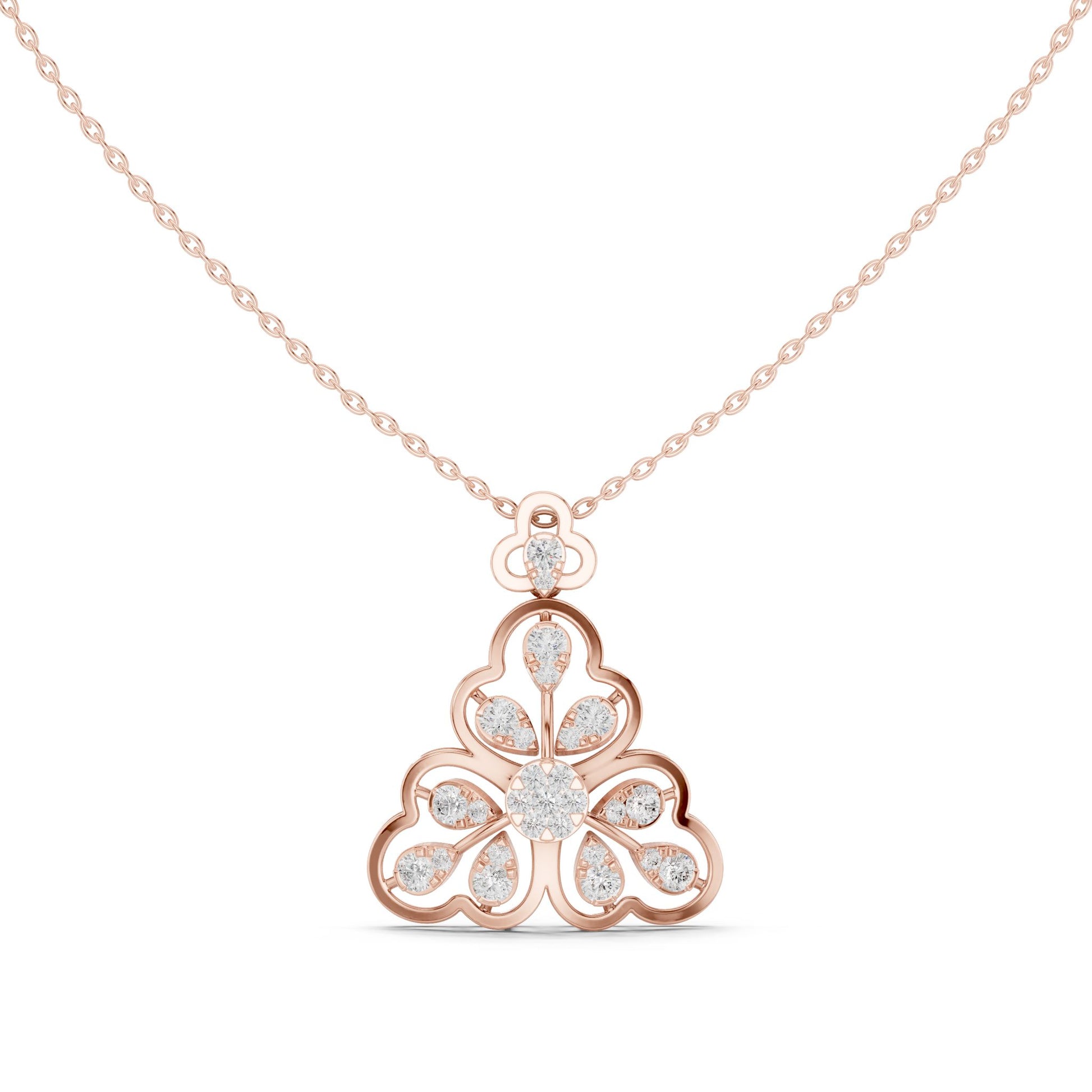 Pear Lab Grown Diamond Cluster Pendant