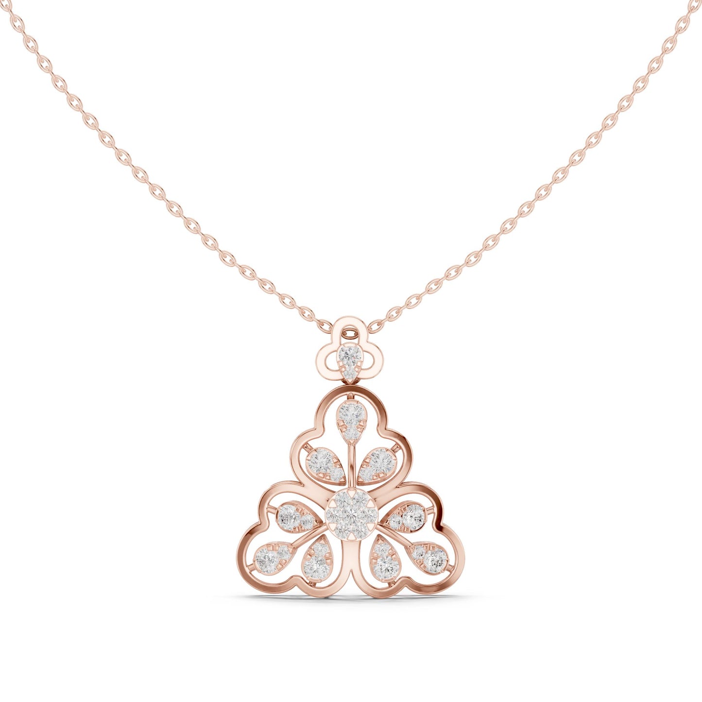 Pear Lab Grown Diamond Cluster Pendant