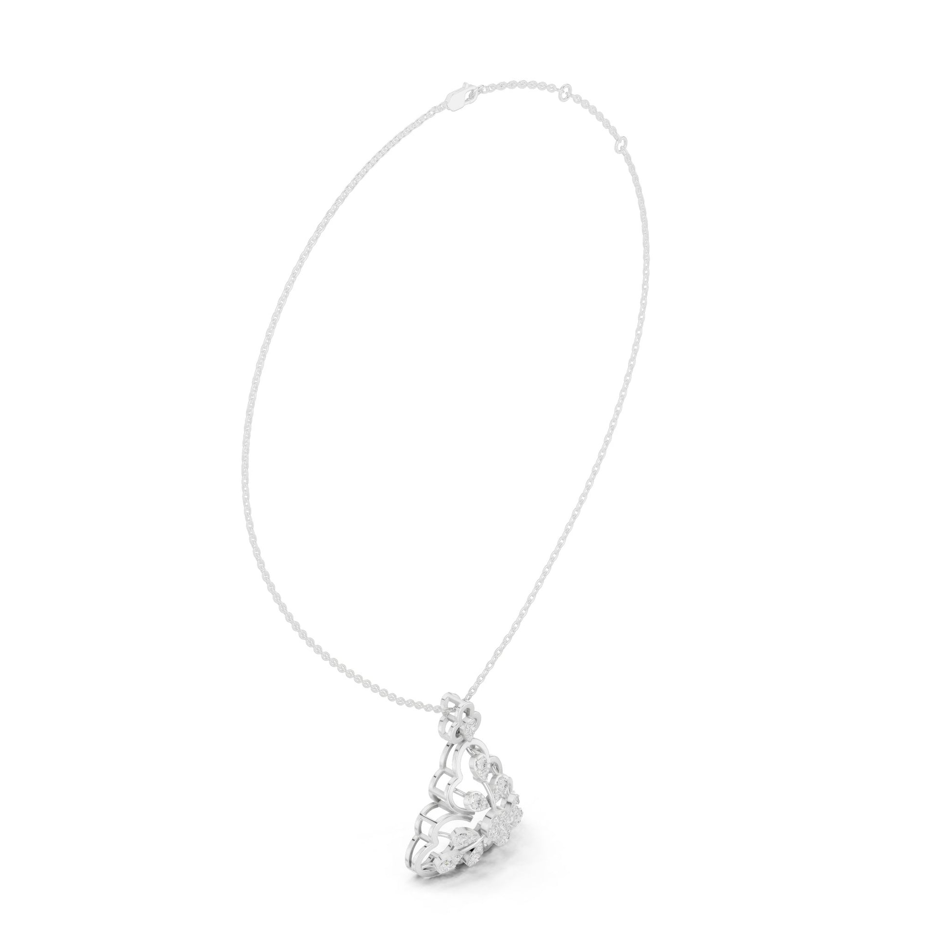 Pear Lab Grown Diamond Cluster Pendant