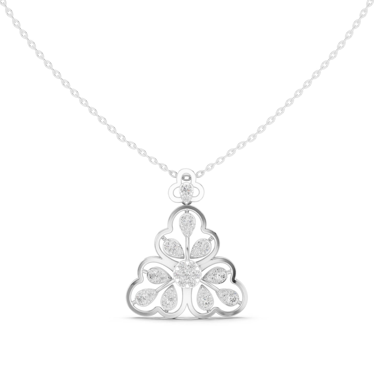 Pear Lab Grown Diamond Cluster Pendant