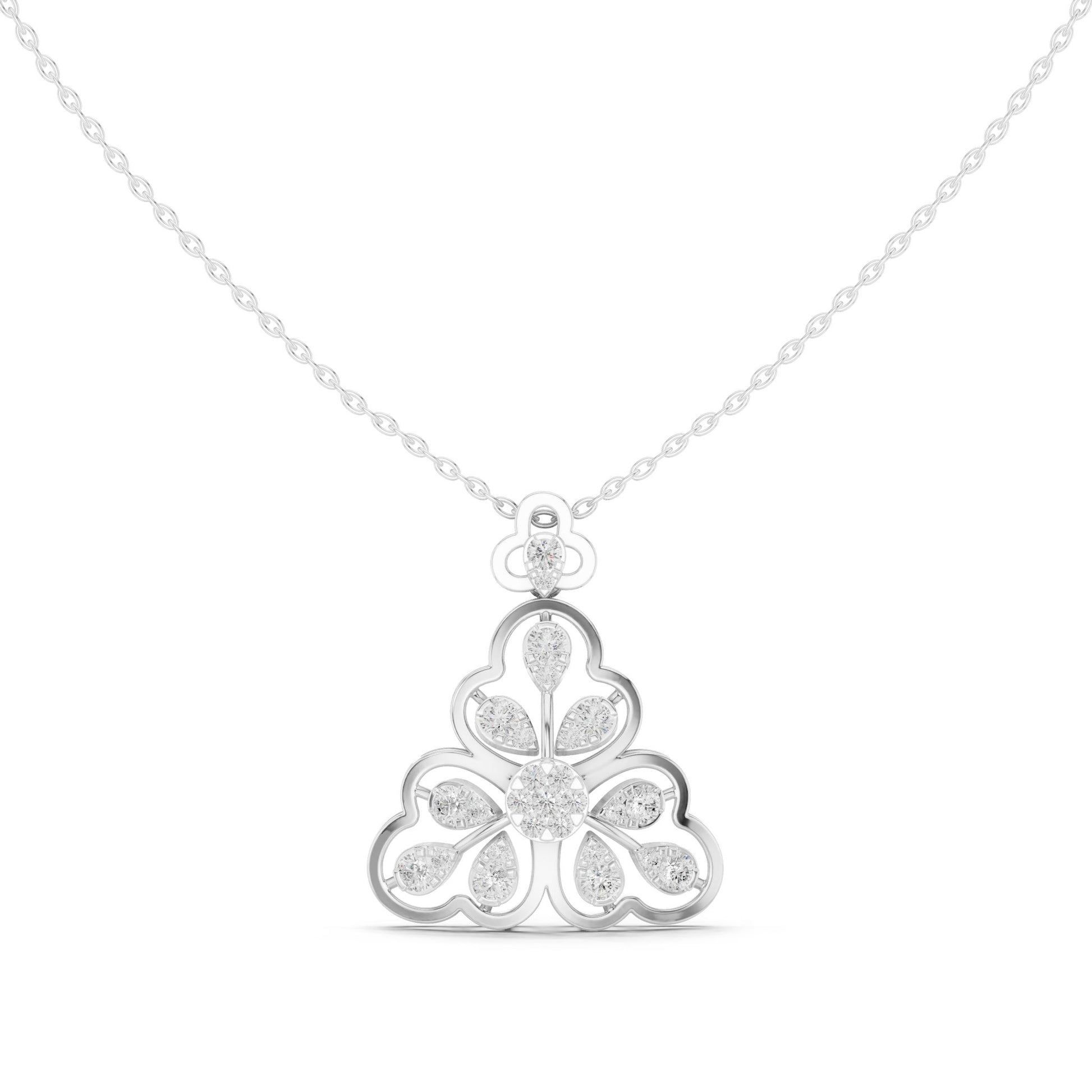 Pear Lab Grown Diamond Cluster Pendant