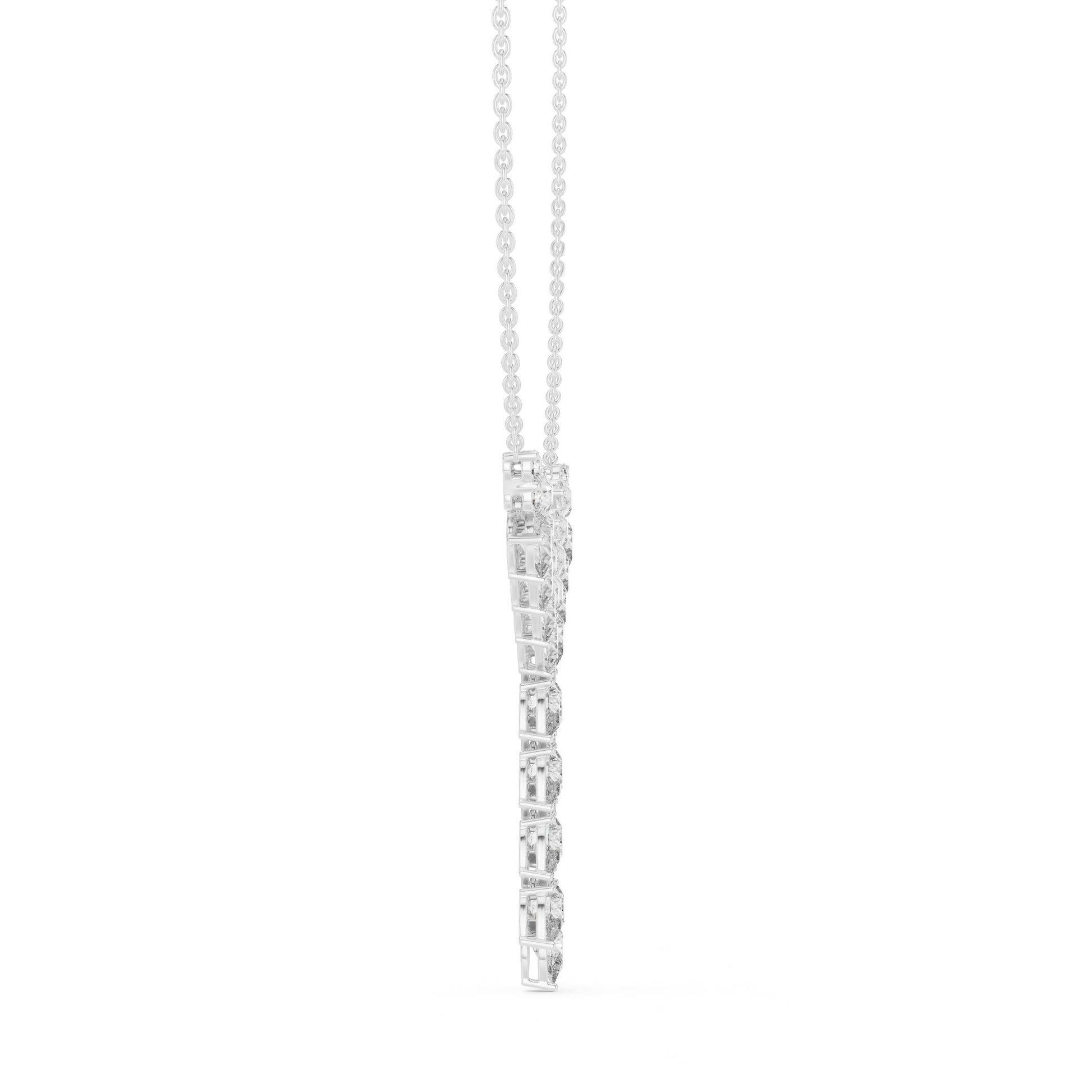 Pear Lab Grown Diamond Cluster Pendant