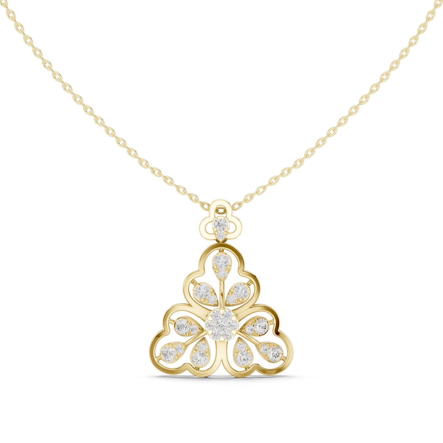 Pear Lab Grown Diamond Cluster Pendant