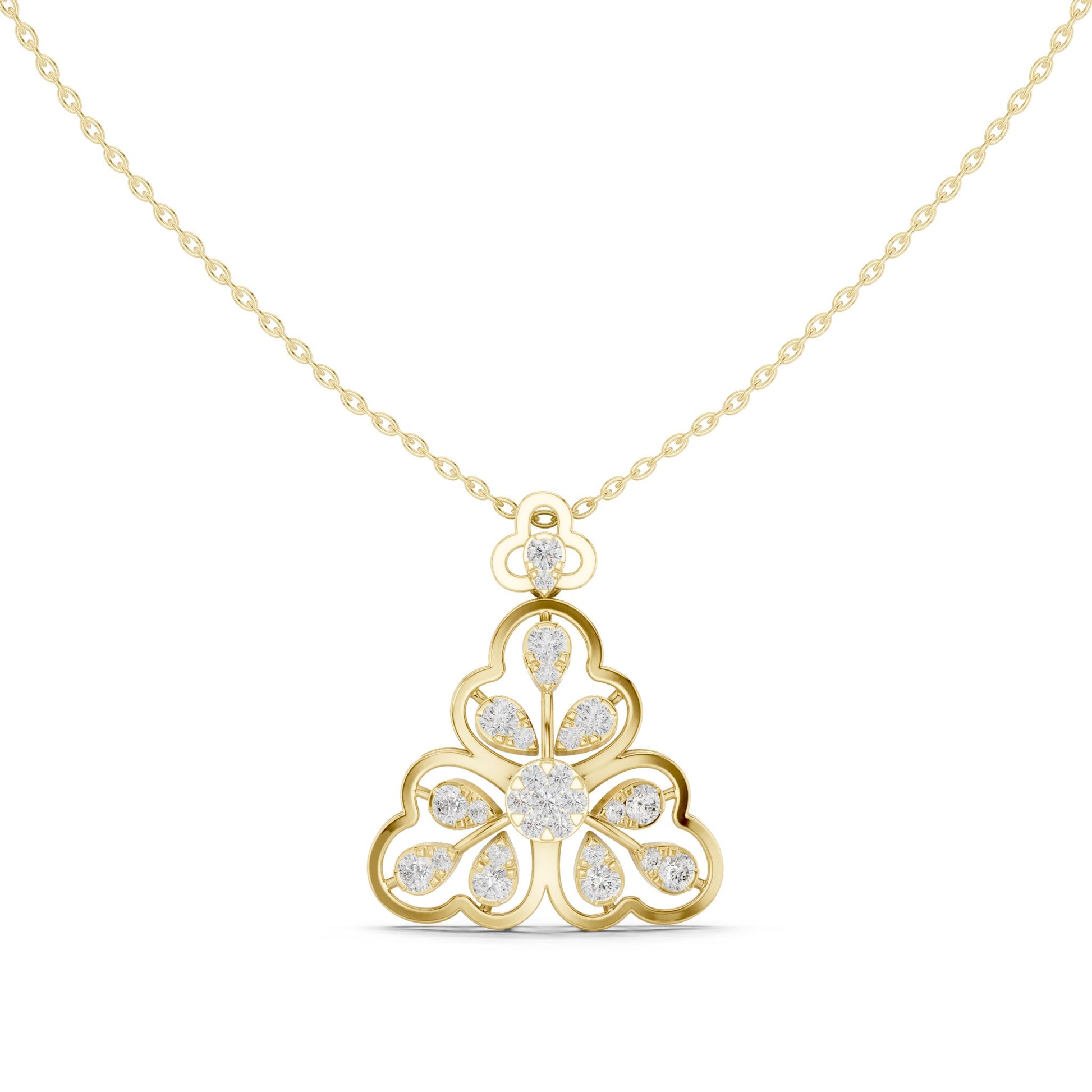 Pear Lab Grown Diamond Cluster Pendant