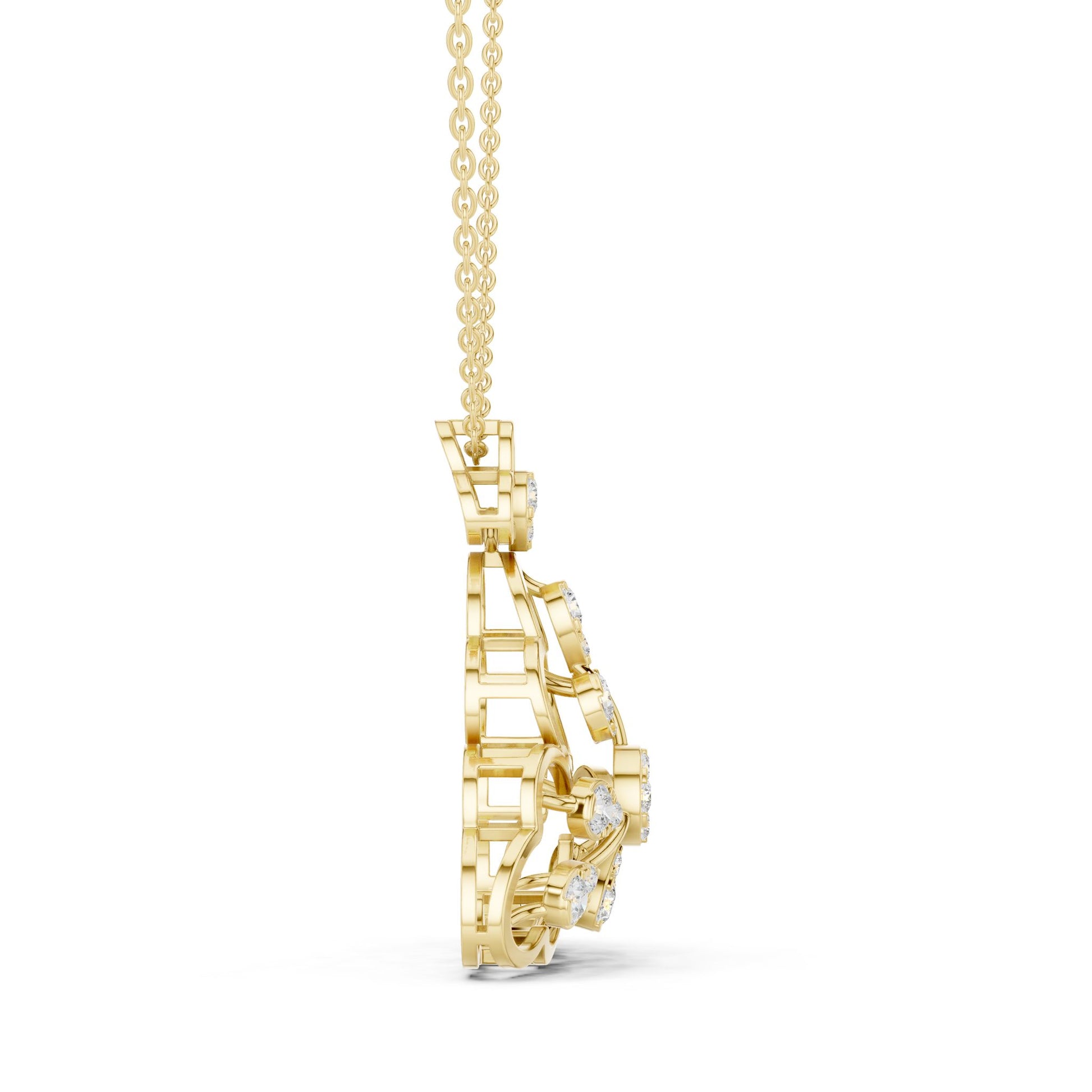 Pear Lab Grown Diamond Cluster Pendant