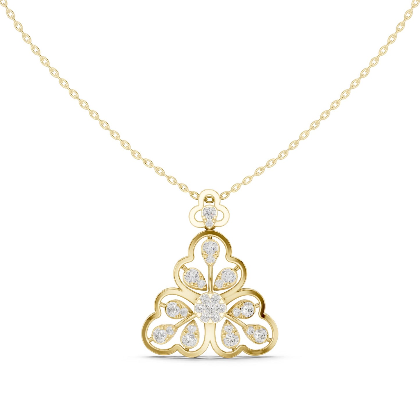 Pear Lab Grown Diamond Cluster Pendant