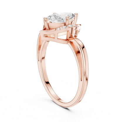 Pear Lab Grown Diamond Halo Engagement Ring