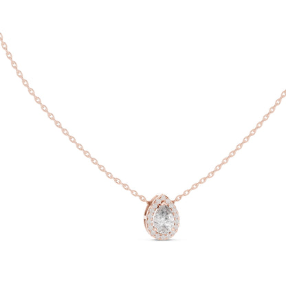 Pear Lab Grown Diamond Halo Pendant