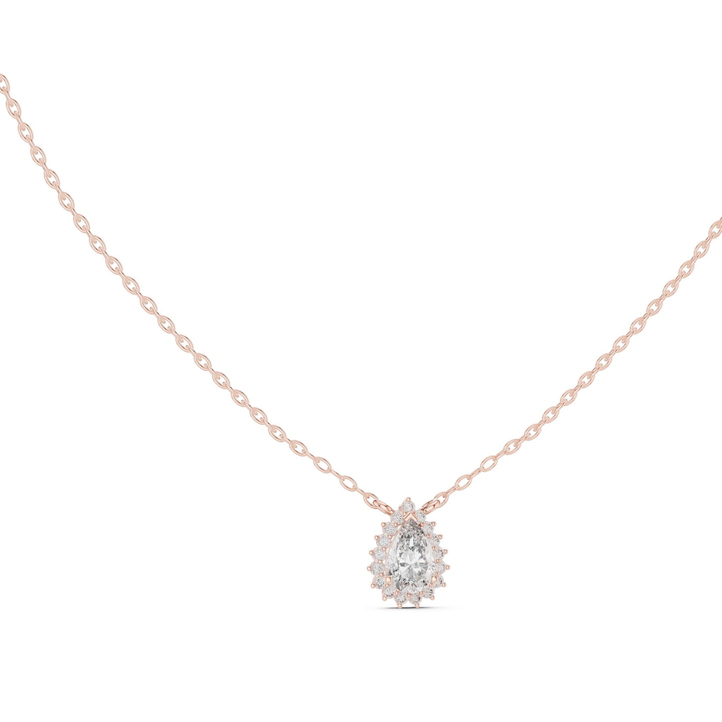 Pear Lab Grown Diamond Halo Pendant