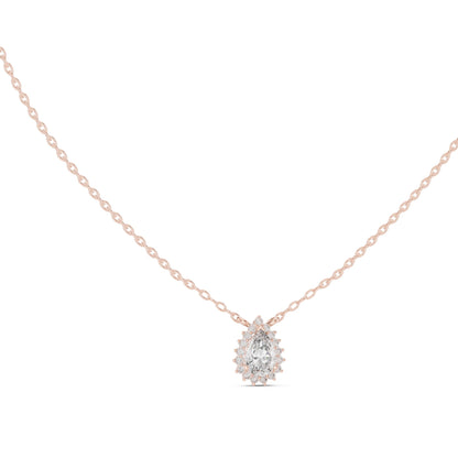 Pear Lab Grown Diamond Halo Pendant