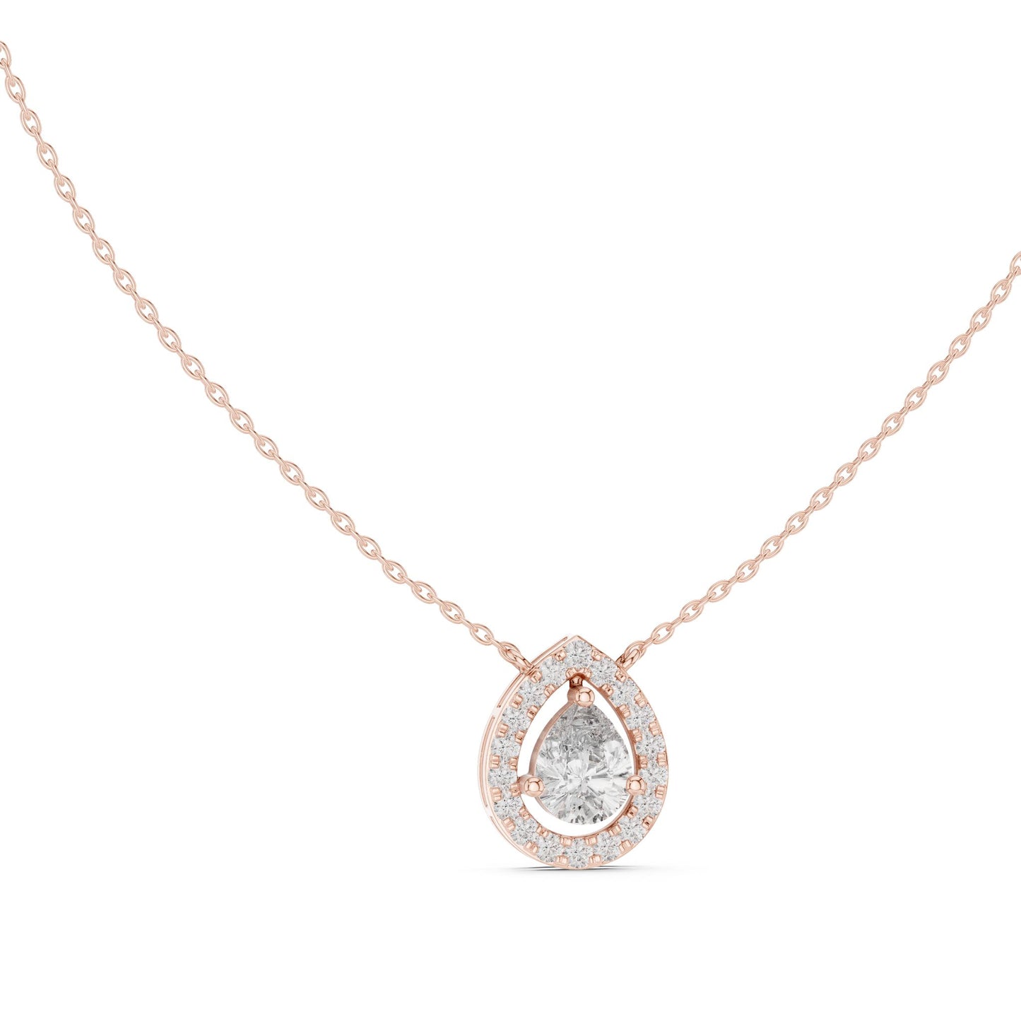 Pear Lab Grown Diamond Halo Pendant