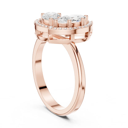 Pear Lab Grown Diamond Halo Engagement Ring