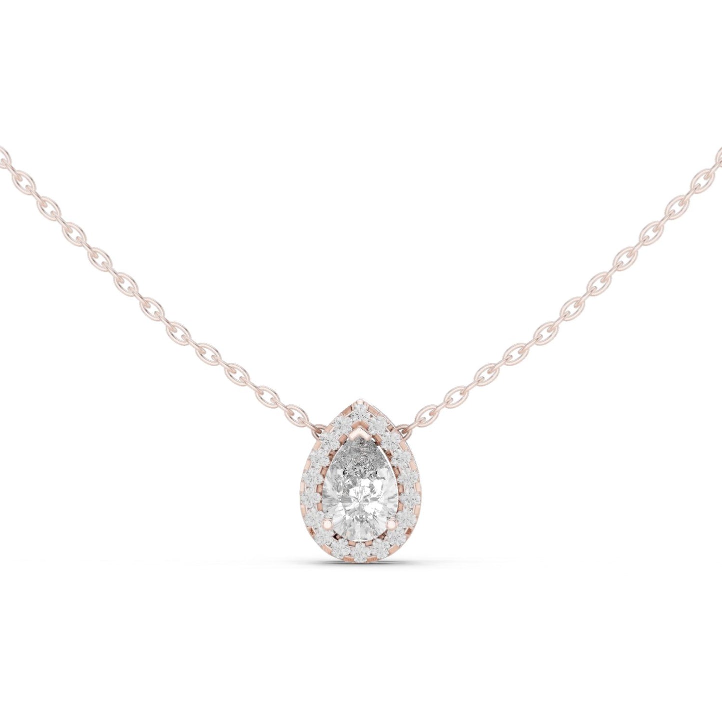 Pear Lab Grown Diamond Halo Pendant