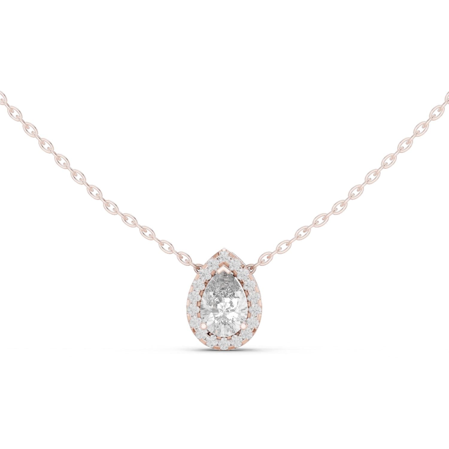 Pear Lab Grown Diamond Halo Pendant