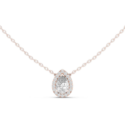 Pear Lab Grown Diamond Halo Pendant