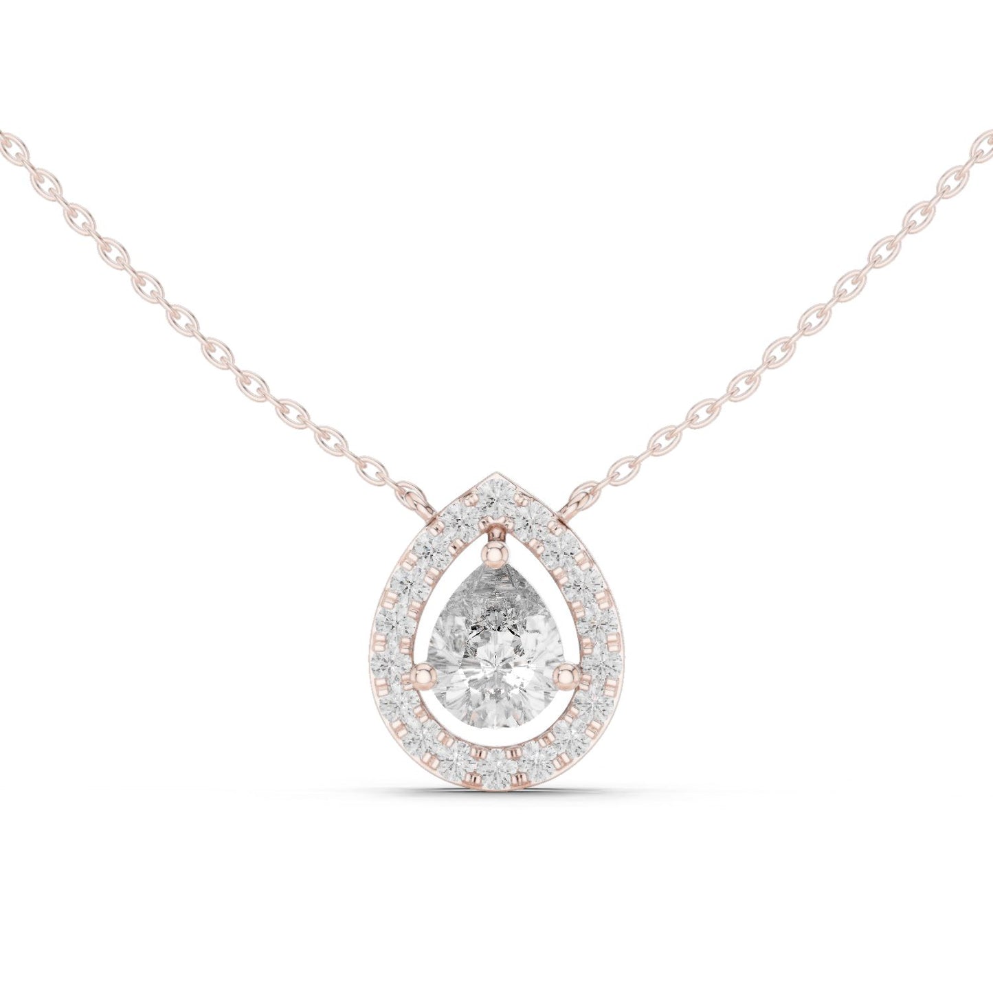 Pear Lab Grown Diamond Halo Pendant