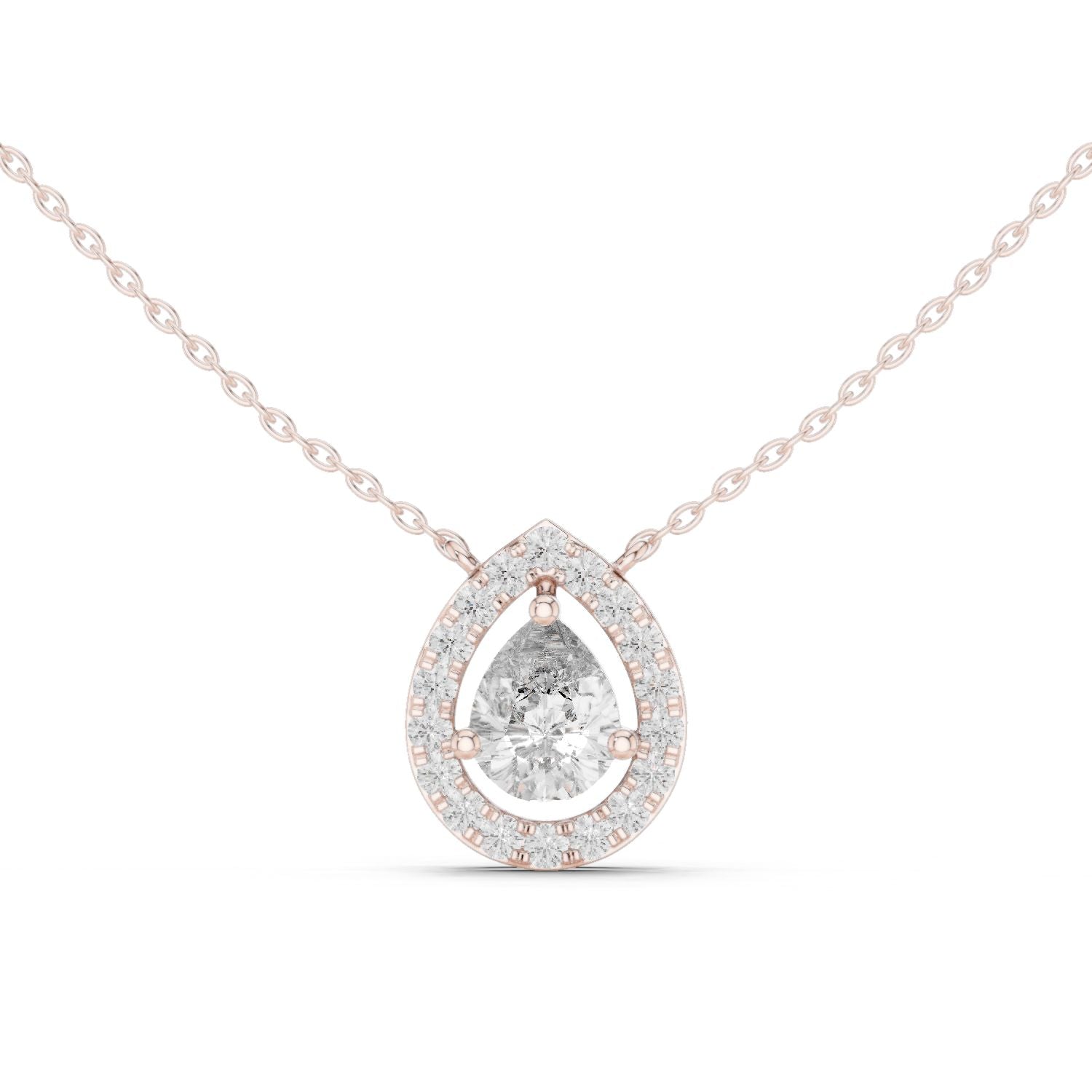 Pear Lab Grown Diamond Halo Pendant