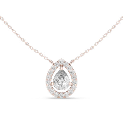 Pear Lab Grown Diamond Halo Pendant