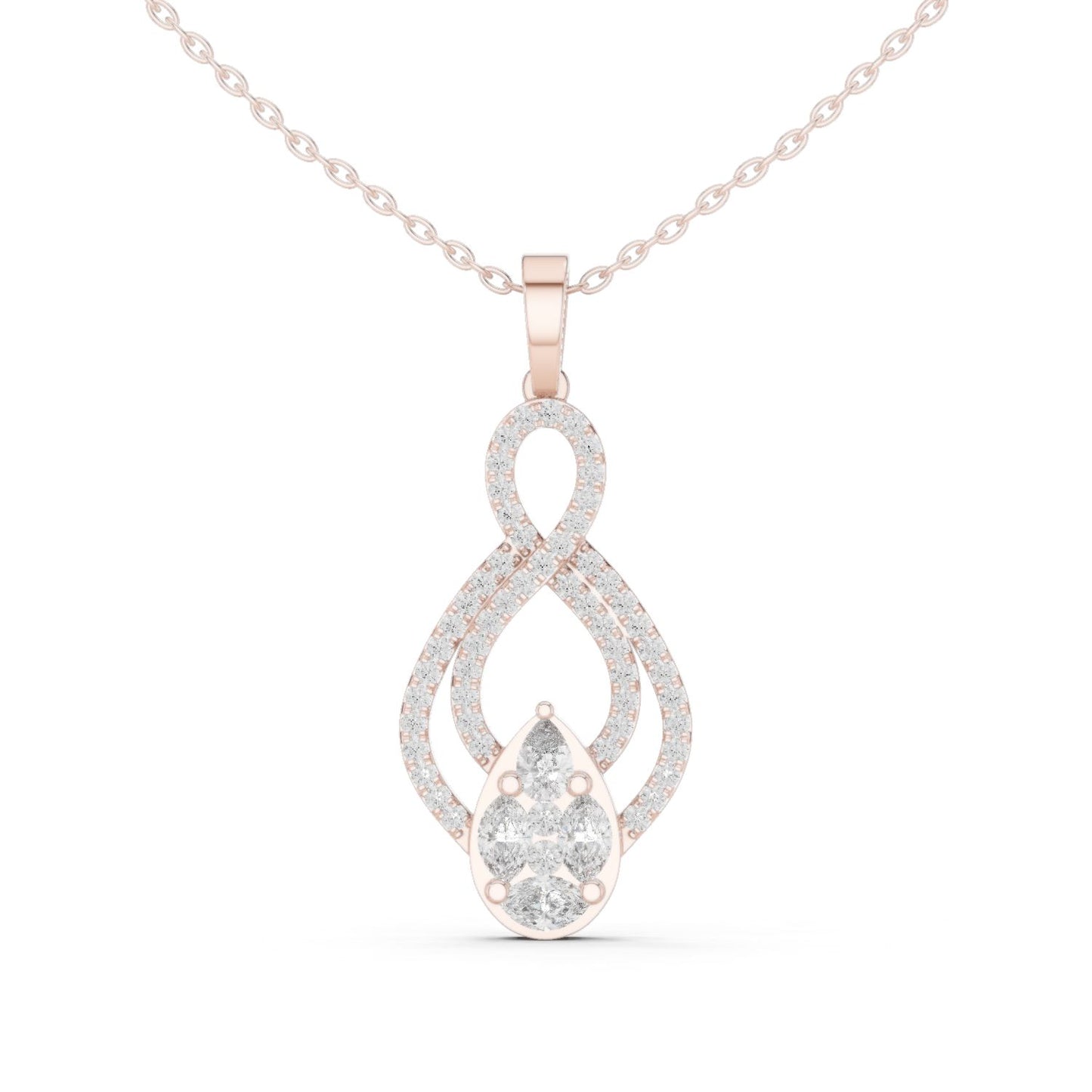 Pear Lab Grown Diamond Halo Pendant