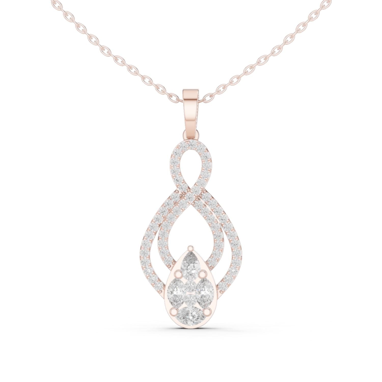 Pear Lab Grown Diamond Halo Pendant