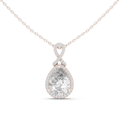 Pear Lab Grown Diamond Halo Pendant