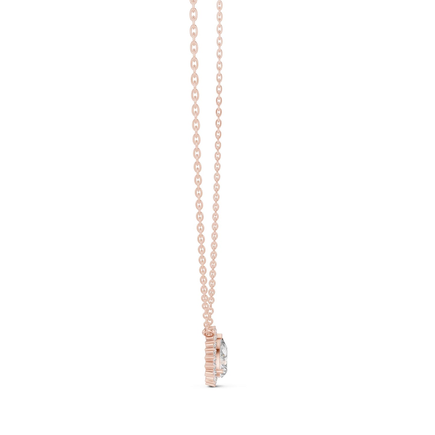 Pear Lab Grown Diamond Halo Pendant