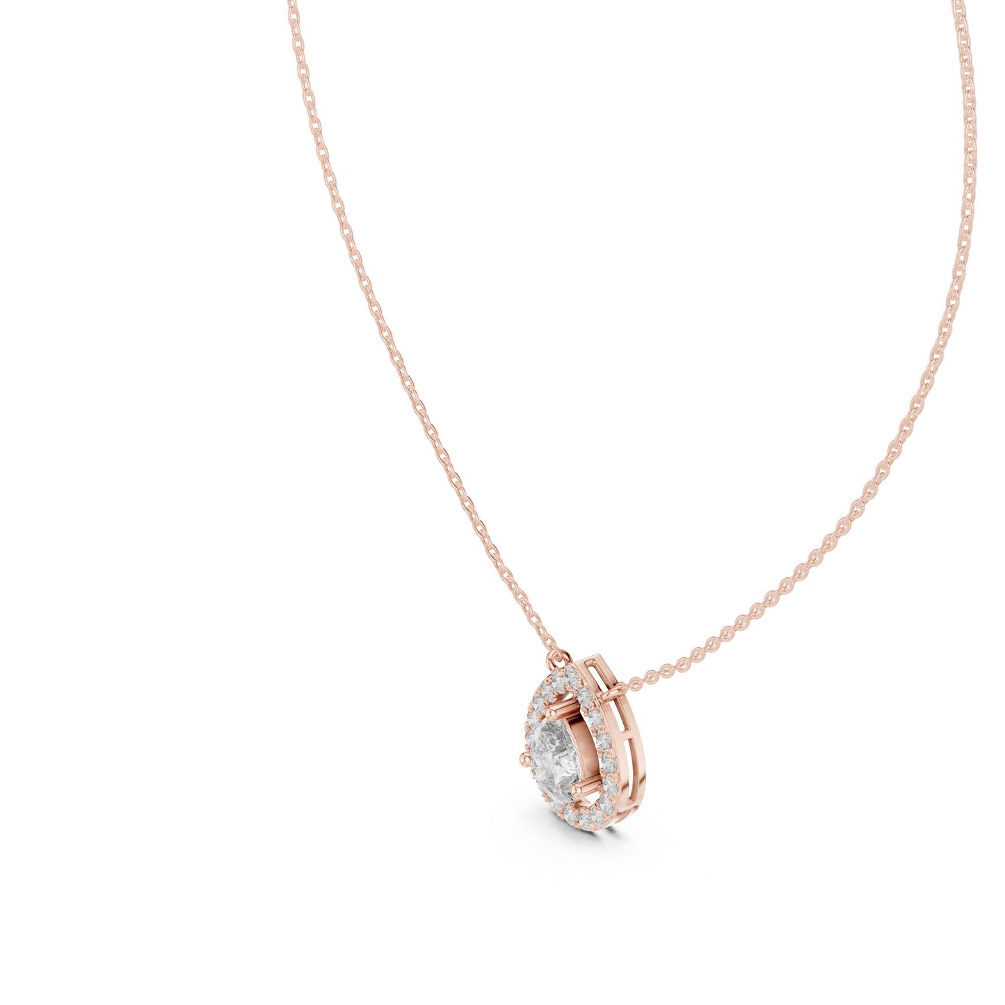 Pear Lab Grown Diamond Halo Pendant