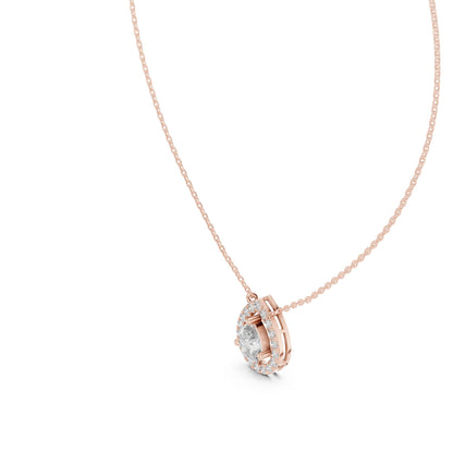 Pear Lab Grown Diamond Halo Pendant