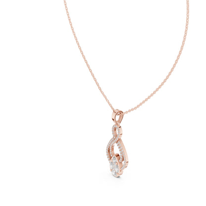 Pear Lab Grown Diamond Halo Pendant