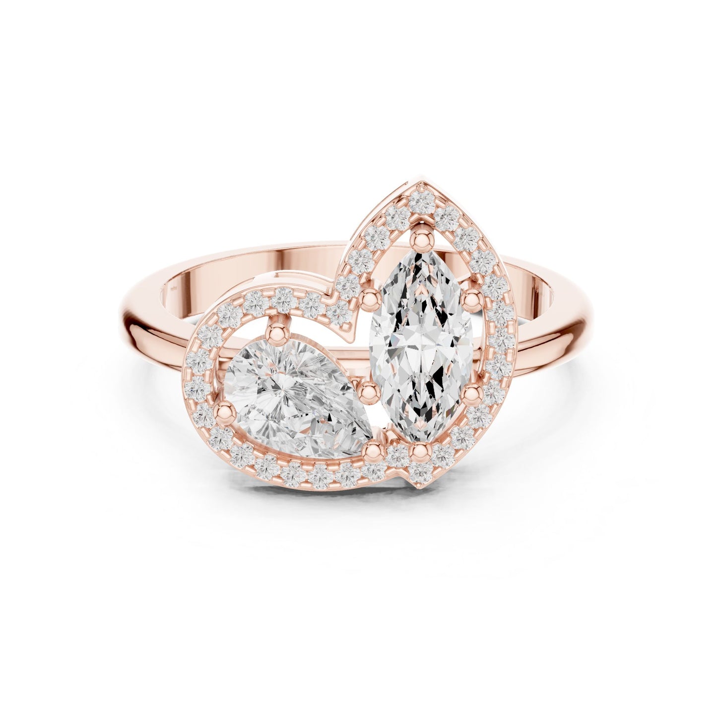 Pear Lab Grown Diamond Halo Engagement Ring