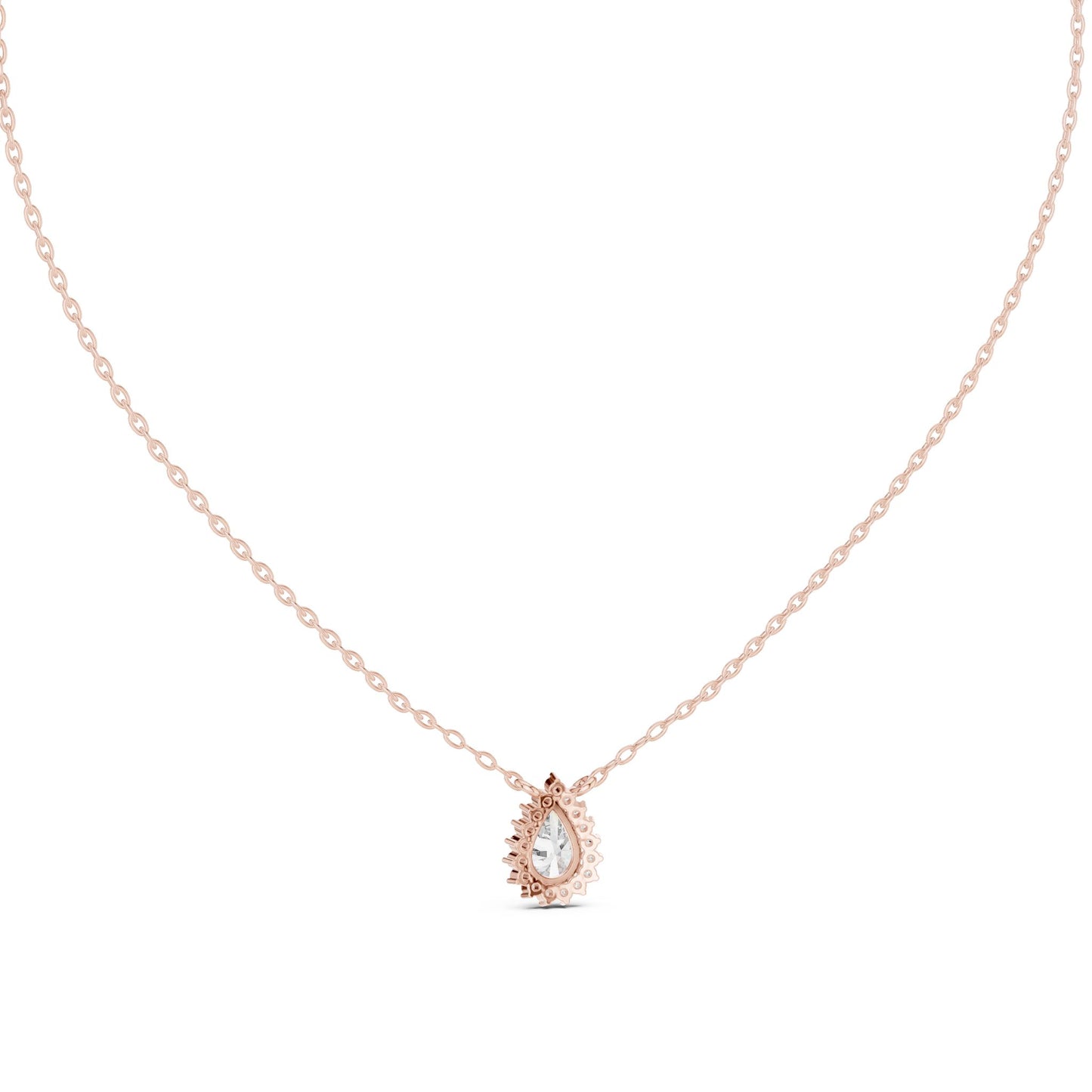 Pear Lab Grown Diamond Halo Pendant