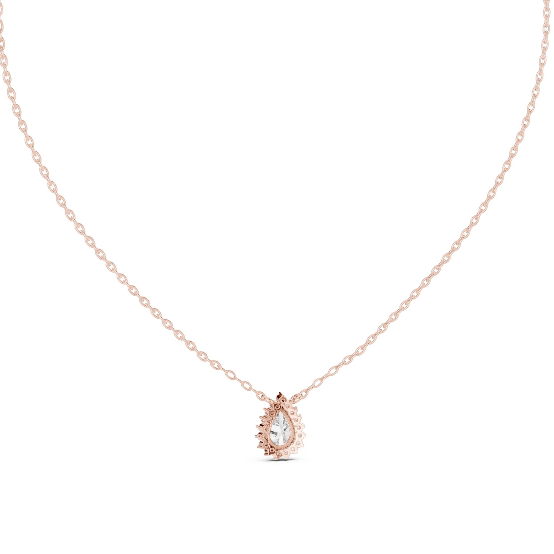 Pear Lab Grown Diamond Halo Pendant