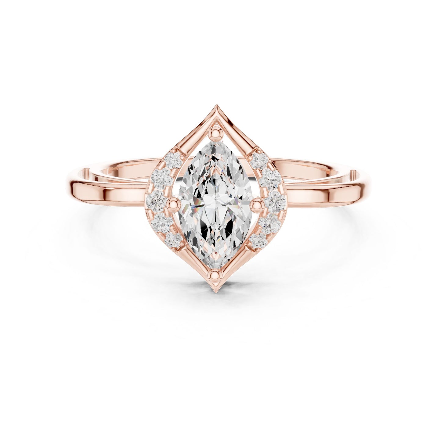 Pear Lab Grown Diamond Halo Engagement Ring