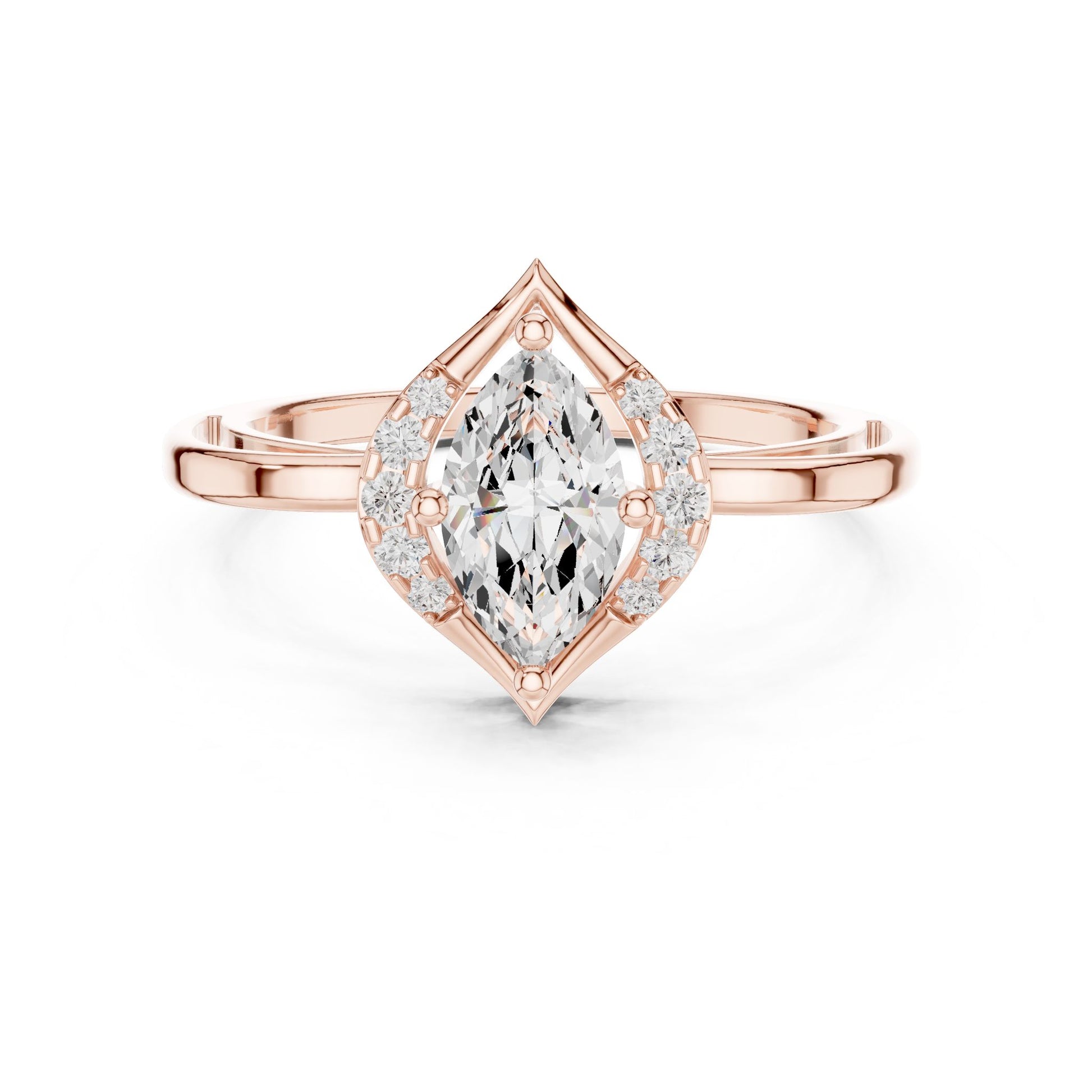 Pear Lab Grown Diamond Halo Engagement Ring