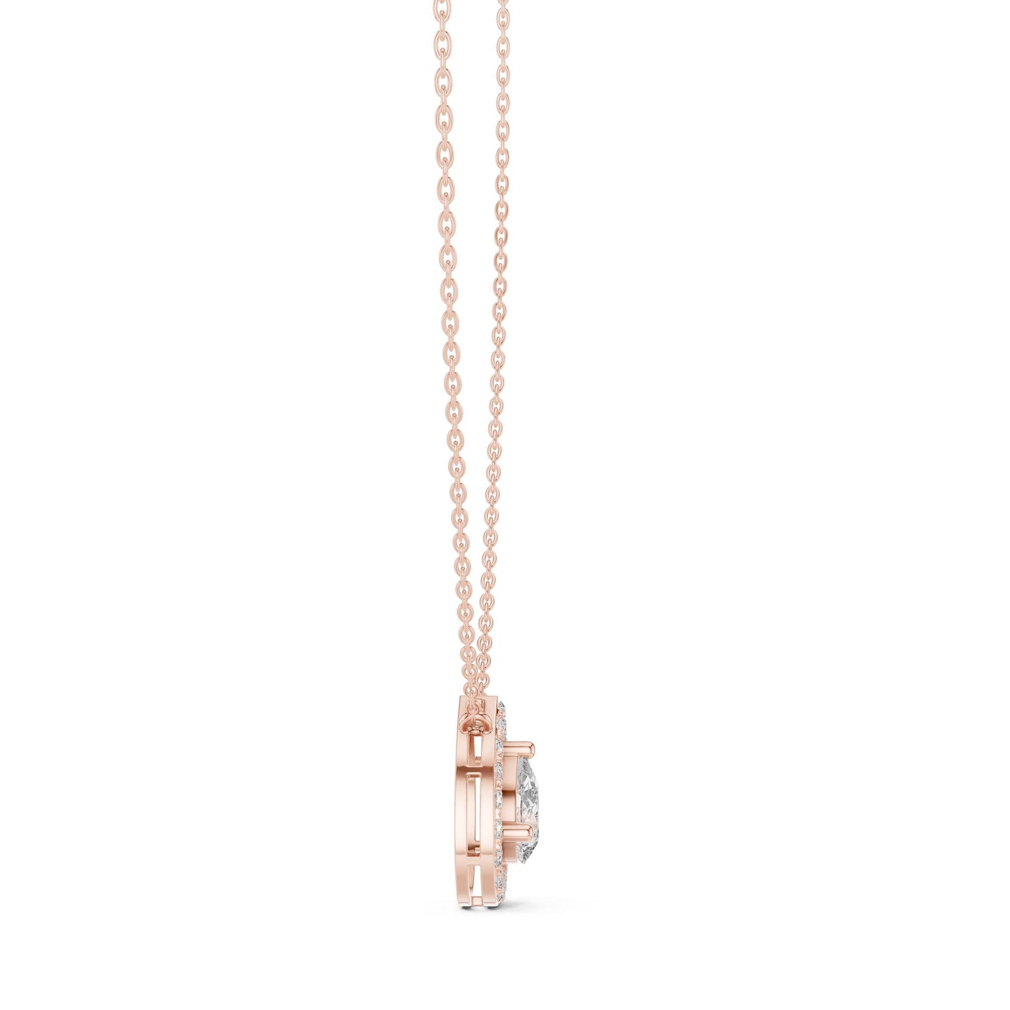 Pear Lab Grown Diamond Halo Pendant